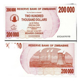 Cédula Do Zimbabwe - 200.000 Dolares 2007/08 Flor De Estampa