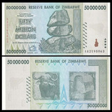 Cédula Do Zimbabwe - 50.000.000 Dolares 2008 Flor De Estampa