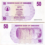 Cédula Do Zimbabwe - 50 Dolares