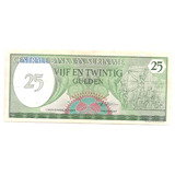 Cedula Estrangeira - Suriname 25 Gulden