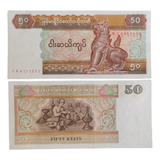 Cédula Estrangeira 50 Kyats Myanmar Fe Impecavel