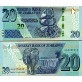 Cédula Fe 20 Dólares Zimbábue 