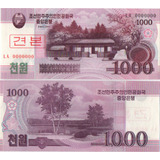 Cédula Fe Espécime Coreia Do Norte 1.000 Won