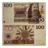 Cédula Holanda - 100 Gulden - 1970 - Mbc - Rara