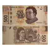 Cédula México - 500 Pesos - Fe - Fridah Kahlo - 2014 - Rara