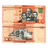 Cédula República Dominicana 100 Pesos Flor De Estampa