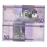 Cédula República Dominicana 50 Pesos Flor De Estampa