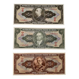 Cédulas 5/10/20 Cruzeiros Autografadas Fe C065/075/083 T85