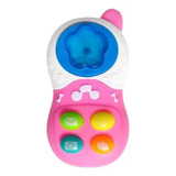 Celularzinho Infantil Rosa Com Luzes E Sons Estimulante Bebe