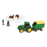 Cenário Fazenda Playset Tomy John Deere Set With 10 Peças