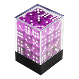Central Dice - 36 D6 De 12mm: Translucido Roxo Claro-branco
