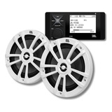 Central Jbl Marine Wake R3500 + Par Alto Falantes 8 Stage Cor Branco