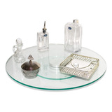 Centro De Mesa Giratório Decorativo De Vidro 70cm