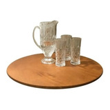 Centro De Mesa Prato Giratório 50 Cm Amadeirado