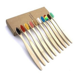Cepillo De Dientes Bambú Escovas De Dente Ecológica Cabo Bambu Pack Com 12 Coloridas Bambu Suave X 12 Unidades
