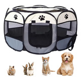 Cercadinho Extra Grande Tecido Cão Gato Tenda Portátil Cinza