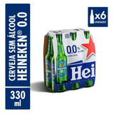 Cerveja Heineken Zero Álcool Garrafa 330ml Com 6 Unidades