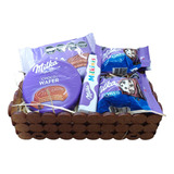 Cesta Chocolate Milka Presente Dia Das Mães Namorados Luxo