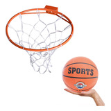 Cesta De Basquete Reforçada + Bola Oficial + Rede Premium 