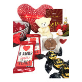 Cesta De Chocolate Presente + Mensagem + Ursinho De Pelucia