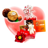 Cesta De Presente Chocolates E Flores - Artificiais Bombom 