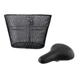 Cesta Giga Grande Preta Ferro Selim 2 Molas Bicicleta Aro 26