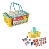 Cesta Mini Mercado Infantil C/ Acessórios