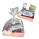 Cesta Presente Bebê Lençol Mêsversário Pelucia Saco Roupa Ro