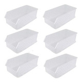 Cestinha Empilhável Plasútil Kit Com 6 Peças Cor Transparente