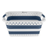 Cesto Azul Retrátil Dobrável Para Roupas 40 Litros Electrolux Original