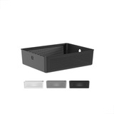 Cesto Flow Multiuso Organizador Para Lavanderia 34x27cm Cor Preto