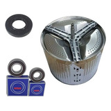 Cesto Inox + Eixo + Rolamentos + Retentor Samsung Lava Seca