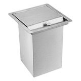 Cesto Lixeira Quadrada Inox Esc 304 Bancada Pia Embutir 4 L