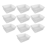 Cesto Organizador Kit 10 Peças 20x15x6 Transparente Multiuso
