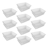 Cesto Organizador Kit 10 Peças 25x19x7cm Transparente Grande