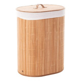 Cesto Oval De Bambu Para Roupa Suja Dobravel Desmontavel