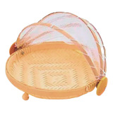 Cesto Porta Pão/bolo Cobertura Tela Retrátil Redondo 30 Cm 