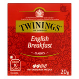 Chá Twinings Preto English Breakfast Em Sachê 20 G 10 U