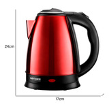 Chaleira Elétrica Thermo Inox Vermelha 2,2 Litros Lenoxx Cor Vermelho 220v