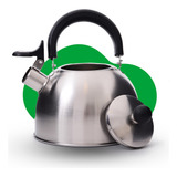 Chaleira Inox Com Apito Tampa Bule Indução Café Cha 2 Litros