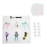 Chapa De Eucatex Perfurado Pegboard Painel 60x60 10 Ganchos
