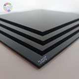 Chapa Placa Ps Poliestireno Preta Brilho 3mm X 100cm X 100cm