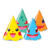 Chapéu Aniversário Pokémon Pikachu Decoração Festa Infantil Cor Amarelo