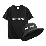 Chapéu Bucket Hat + Camiseta Algodão Racionais Mc's Rap Boné
