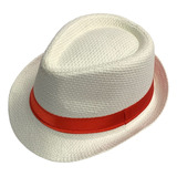 Chapéu Fedora Panamá Aba Curta Branco