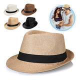 Chapéu Panamá Palha Aba Moda Masculino Feminino Praia Casual