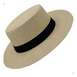 Chapéu Praia Paris Palha Moda Feminino Aba Media Palheta