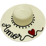 Chapeu Praia Personalizado Moda Mulher Escrito A Mão