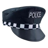 Chapéu Quepe Boina Preto Policial Fantasia