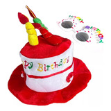 Chapéus, Boné, Bolo, Velas, Aniversário, Tamanho Único, Verm